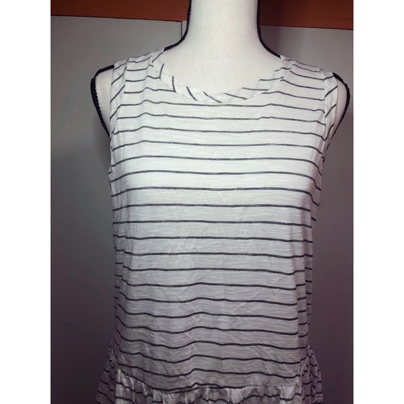 Maison Jules Casual Striped Top with Peplum Bottom - Picture 2 of 7